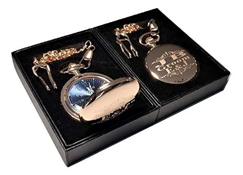 1 Personalized Pocket watch, Vintage style engraved gift. Box included, Stainless chain and engraving is included, Groomsmen, best man gifts for couples and weddings (Silver)