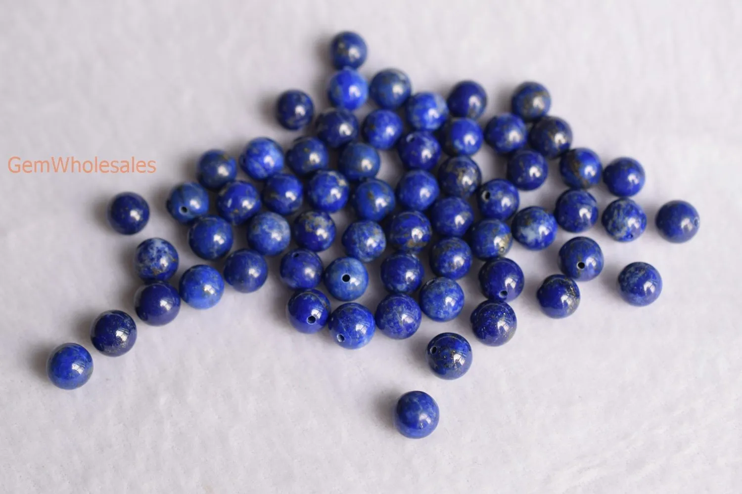 10pcs 6mm natural genuine Lapis lazuli stone round beads half hole drilled