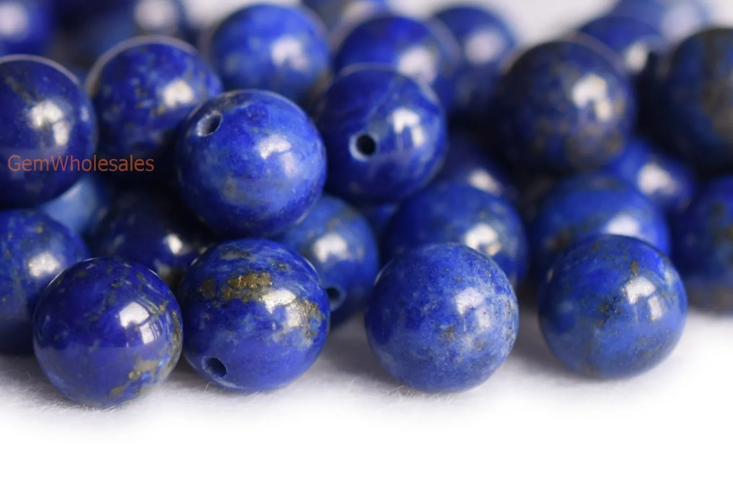 10pcs 6mm natural genuine Lapis lazuli stone round beads half hole drilled