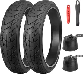 1/2 Pack Bike Fat Tires 26 x 3.0 Inch Electric Bicycle Fat Tires with/Without 26 X 3.0 Inner Tubes Folding Bead Tire Compatible with 26" Wide Mountain Snow Bicycle MTB E-Bike