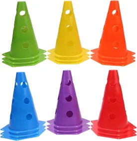 12/18Pcs Plastic Agility Cone Football Training Maker Bucket Field Skating Marker Soccer Training Marker Obstacle Cone Football Sign Bucket Training
