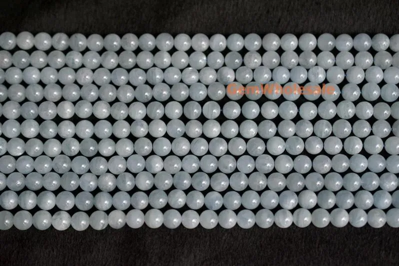 15.5" 10mm A Natural genuine Aquamarine stone round beads A
