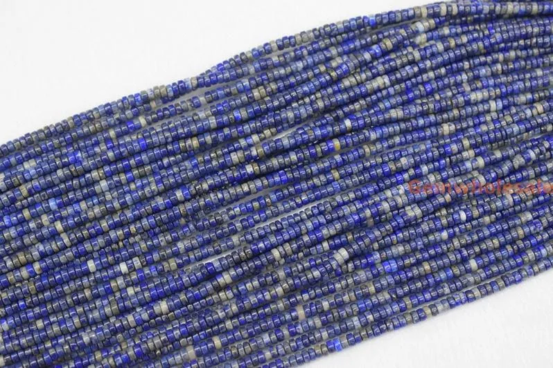 15.5" 2x4mm Natural blue Lapis lazuli stone Heishi gemstone beads