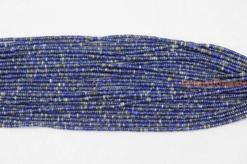 15.5" 2x4mm Natural blue Lapis lazuli stone Heishi gemstone beads
