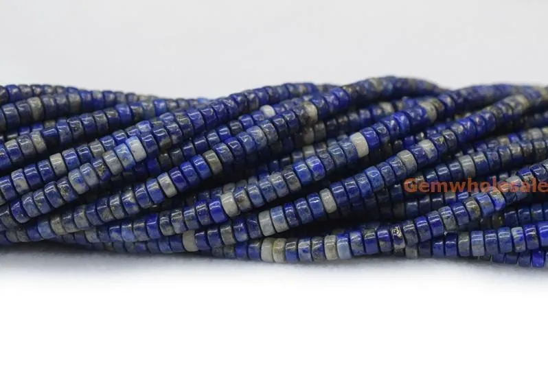 15.5" 2x4mm Natural blue Lapis lazuli stone Heishi gemstone beads