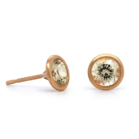 18K Rose Gold Zircon Stud Earrings
