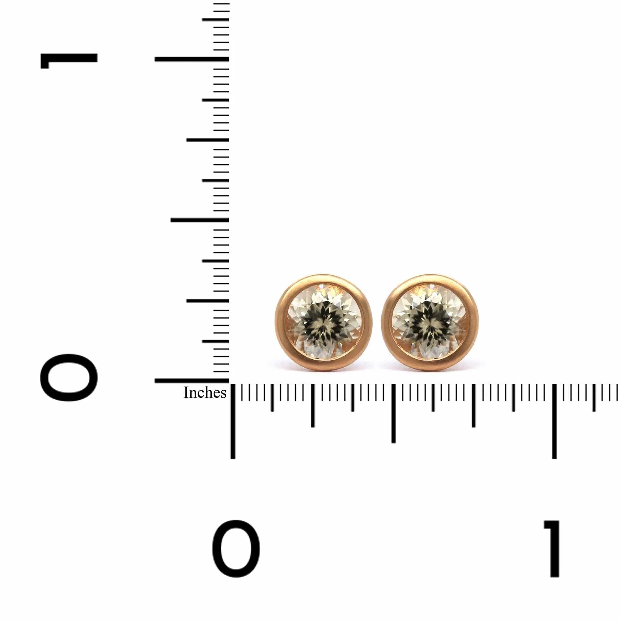 18K Rose Gold Zircon Stud Earrings