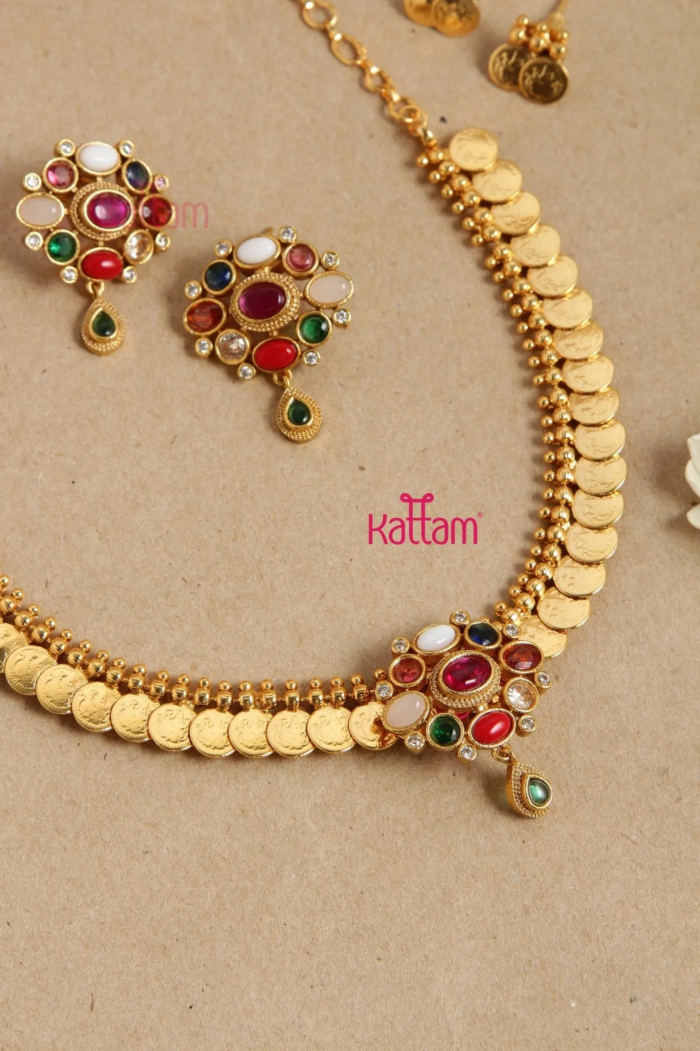 2 in 1 Navarathna Coin Choker