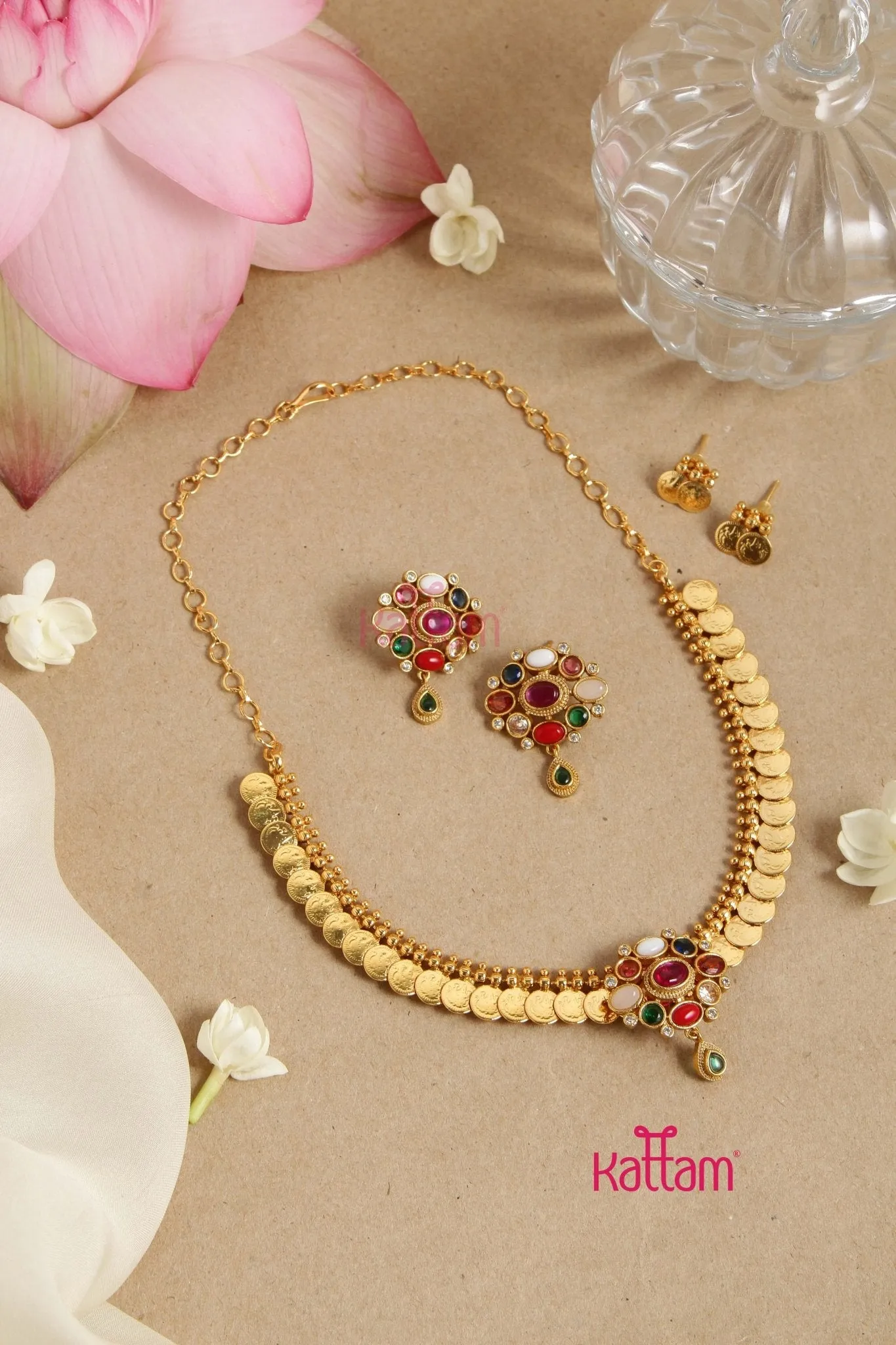 2 in 1 Navarathna Coin Choker