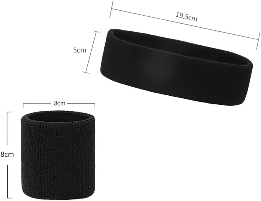 2 Sets Sweatband Set Sports Headbands and Wristbands Terry Cloth Sweat Bands Sweat Absorbing Head Bands Workout Wrist Sweatbands Stretchy Athletic Hairband Wristbands Hot Pink