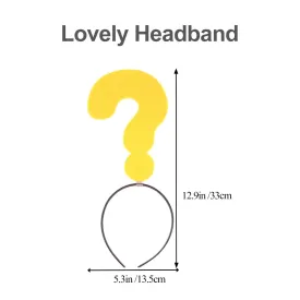 2Pcs Funny Question Mark Headband Funny Hairband Creative Hair Accessories Photo Booth Props for Parties Festivals and Costume Events