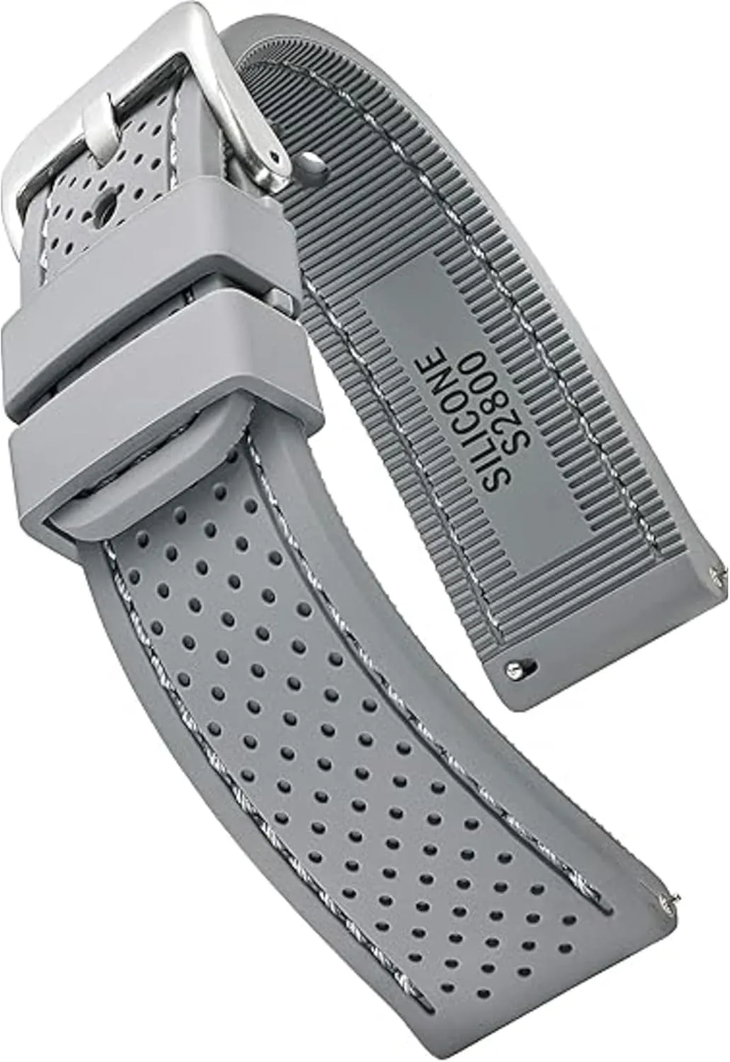 ALPINE Sporty Premium Soft Silicone Adjustable Watch Band - Replacement Rubber Watch Bands for Women & Men - Waterproof Quick Release Watch Straps - Compatible with Regular & Smart Watch Bands