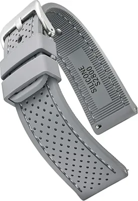 ALPINE Sporty Premium Soft Silicone Adjustable Watch Band - Replacement Rubber Watch Bands for Women & Men - Waterproof Quick Release Watch Straps - Compatible with Regular & Smart Watch Bands