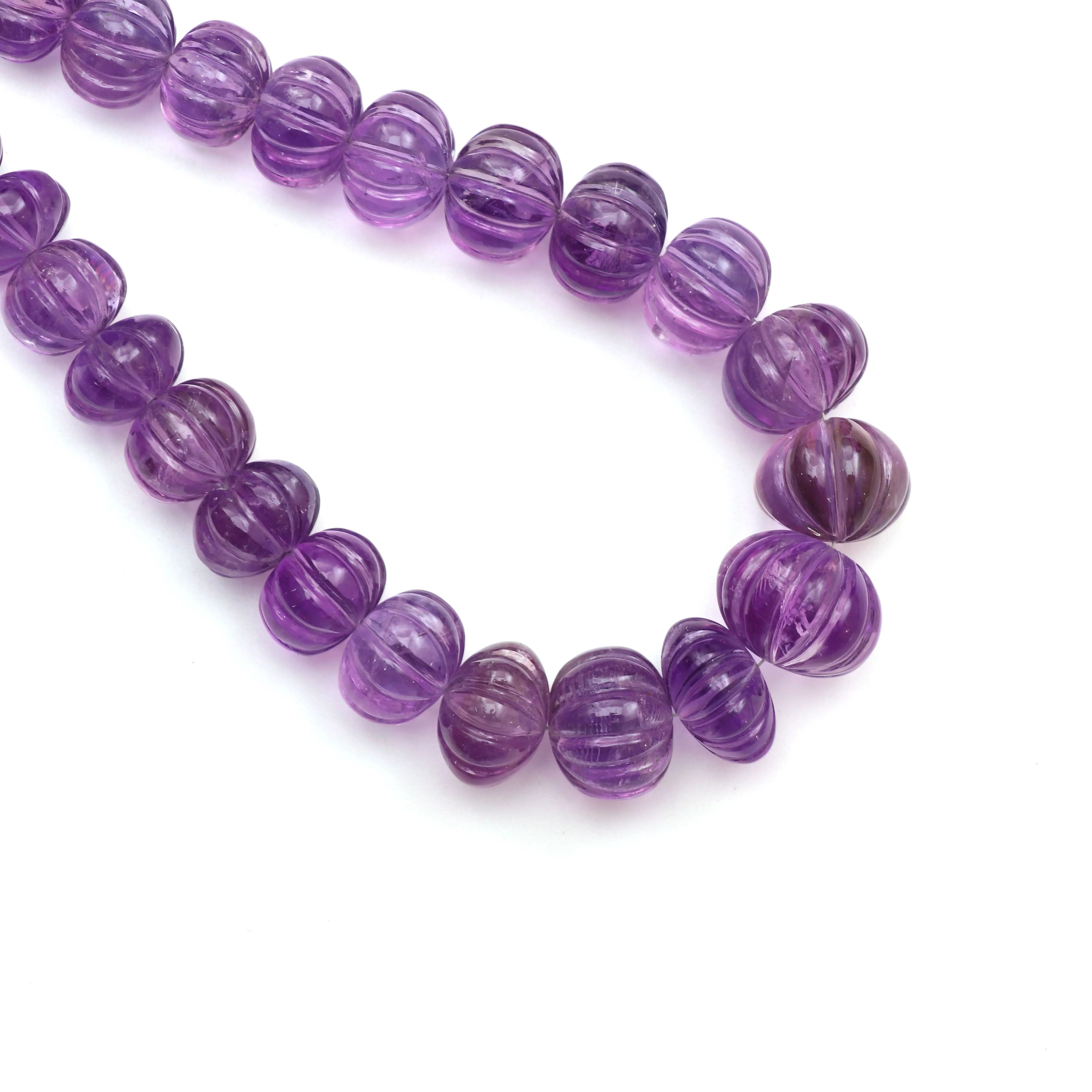 Amethyst Carving Rondelle Beads, 10 mm to 17.5 mm, Amethyst Jewelry Making Beads, 19 Inches Full Strand, Price Per Strand