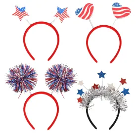 ANBALA 4th of July Headband Fourth of July Hair Accessories Independence Day Patriotic Headband 4PCS
