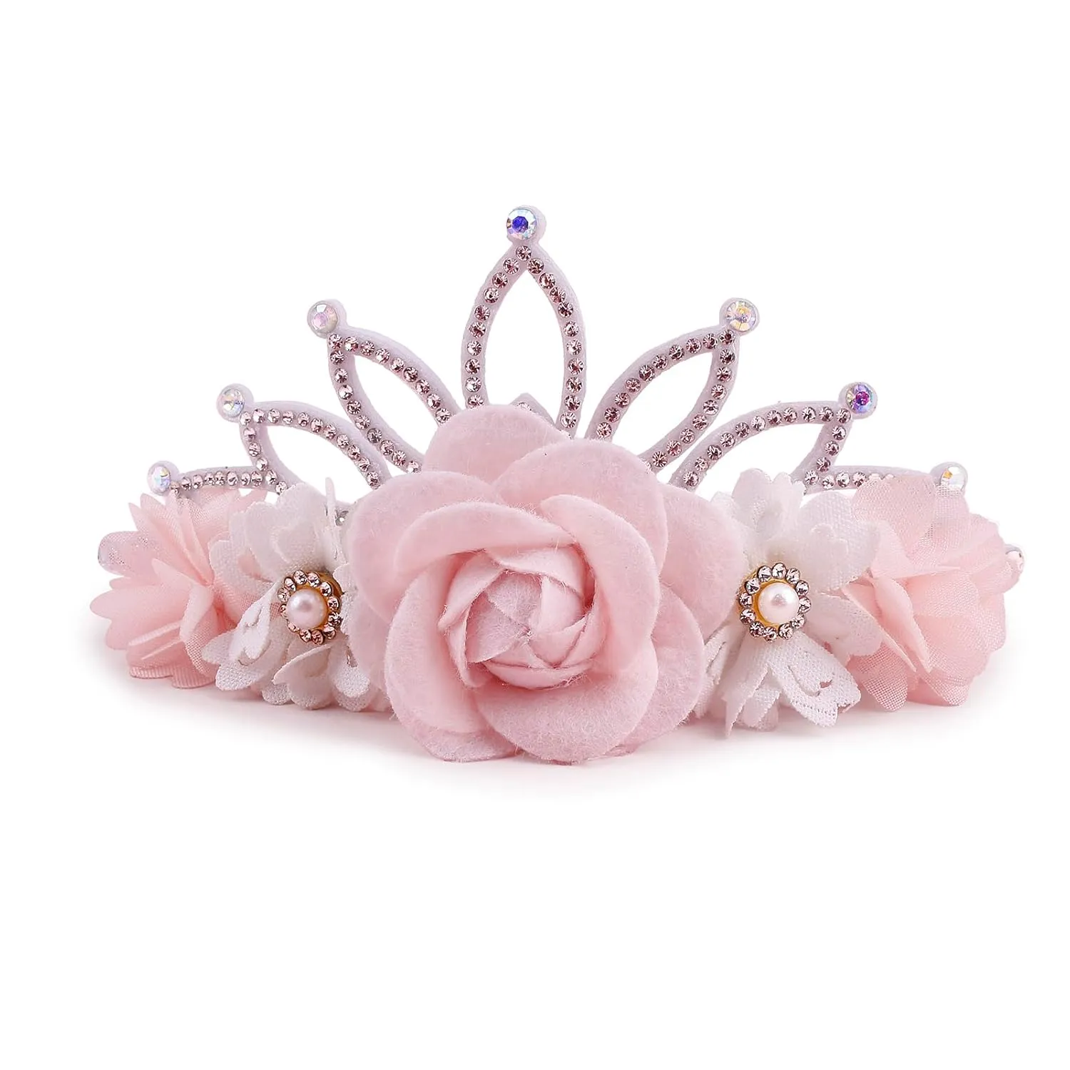 Baby Girl Floral Headbands- 3pcs Nylon Headband Handmade Flower Crown Elastic Hairband Newborn Toddler Hair Accessories Gifts for Girls 1-6 years old