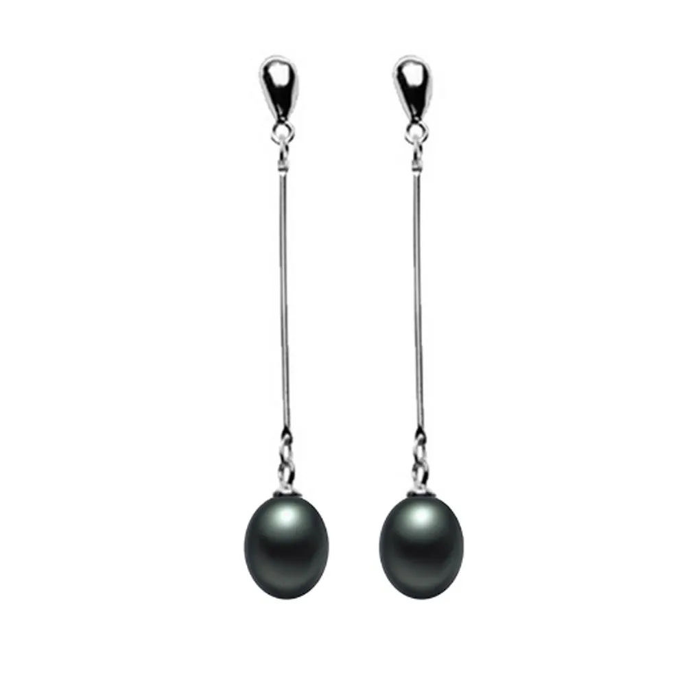 Black Pearl Earrings,AAAA High Quality 925 sterling Silver Jewelry For Women,Fashion Party Earrings