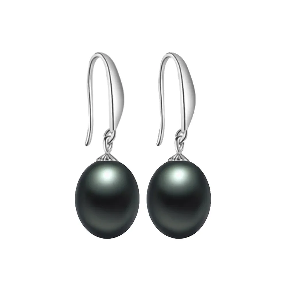 Black Pearl Earrings,AAAA High Quality 925 sterling Silver Jewelry For Women,Fashion Party Earrings