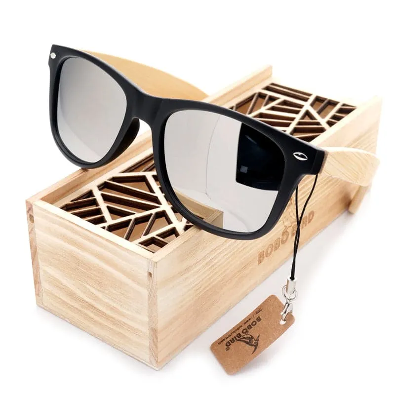 BOBO BIRD Men's & Women's Luxury Vintage Style Silver Black Sunglasses