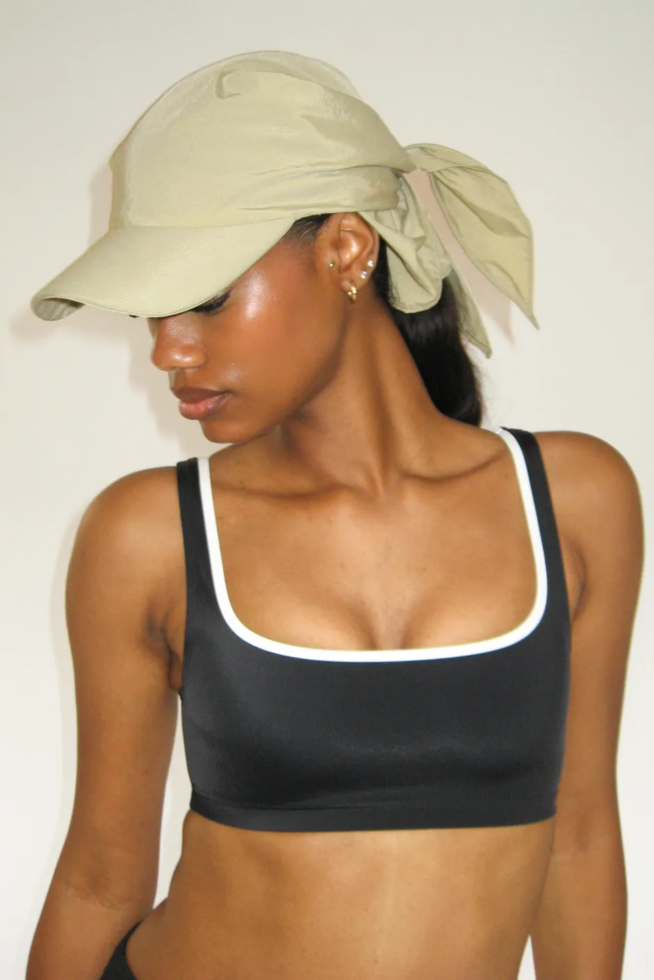 Brimmed Swim Scarf in Beige
