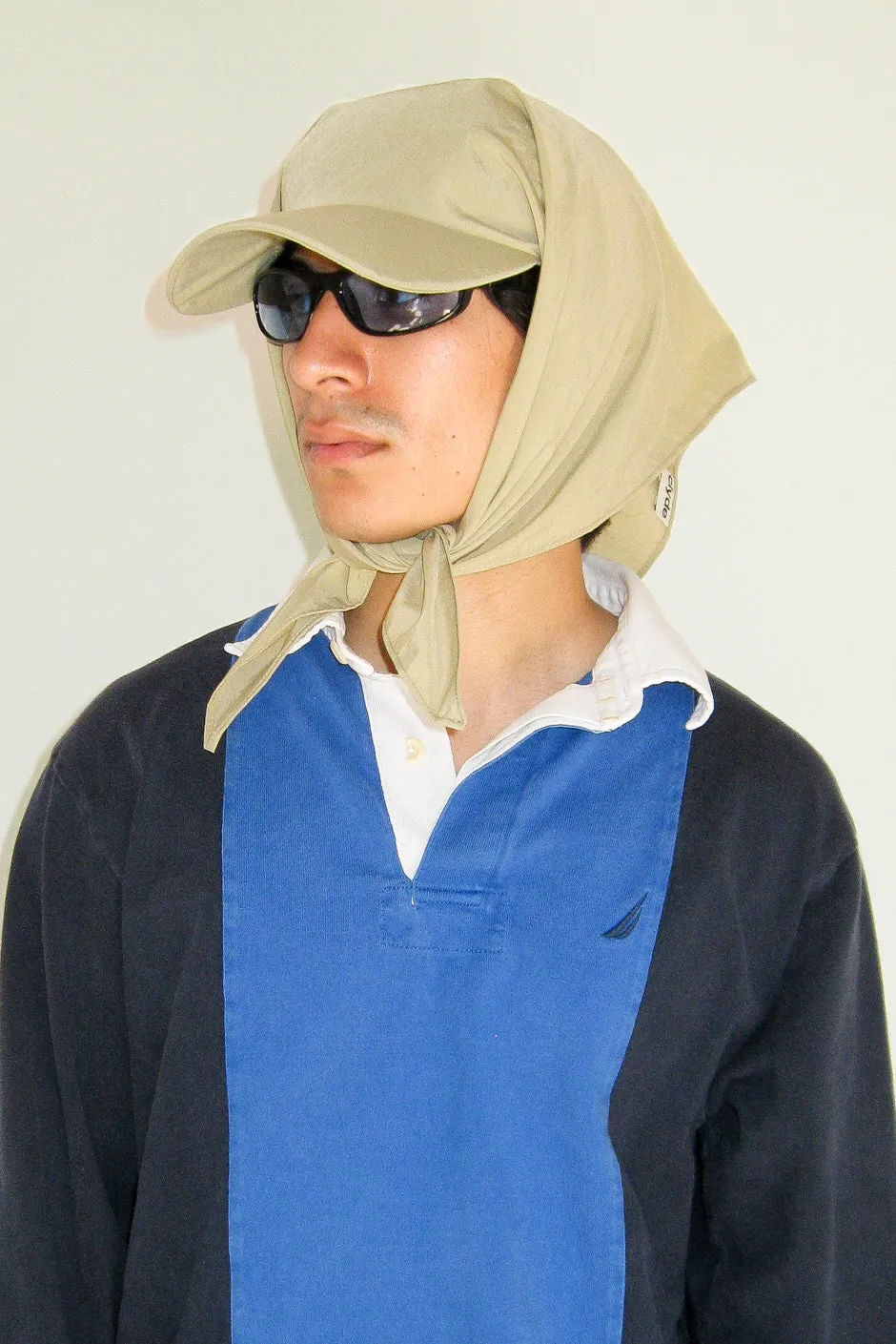 Brimmed Swim Scarf in Beige