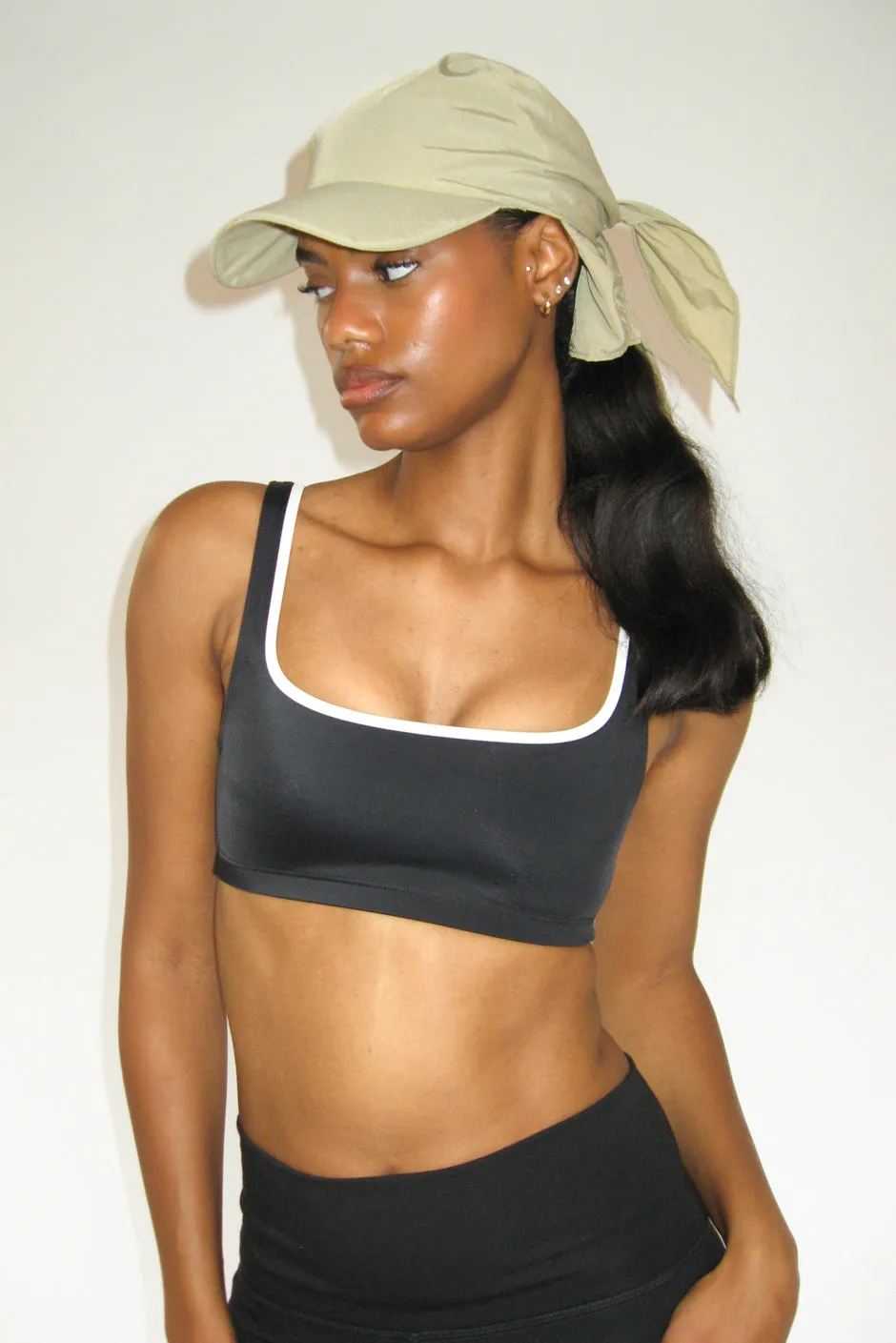 Brimmed Swim Scarf in Beige