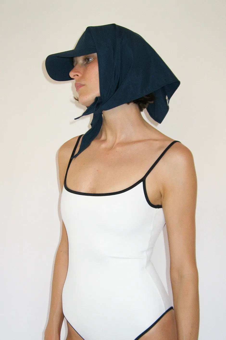 Brimmed Swim Scarf in Midnight Taslan