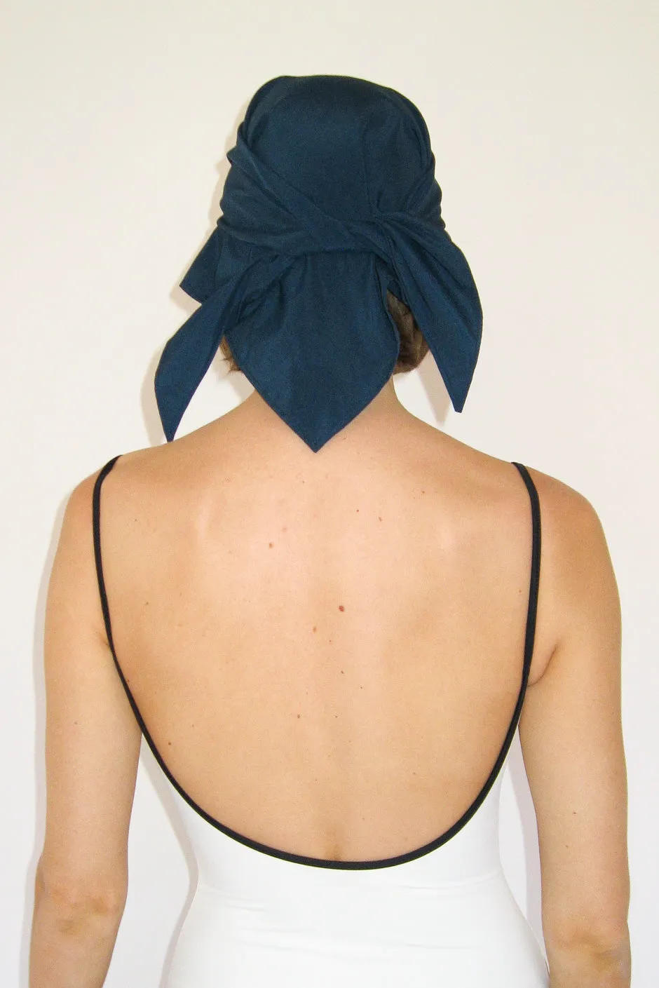Brimmed Swim Scarf in Midnight Taslan