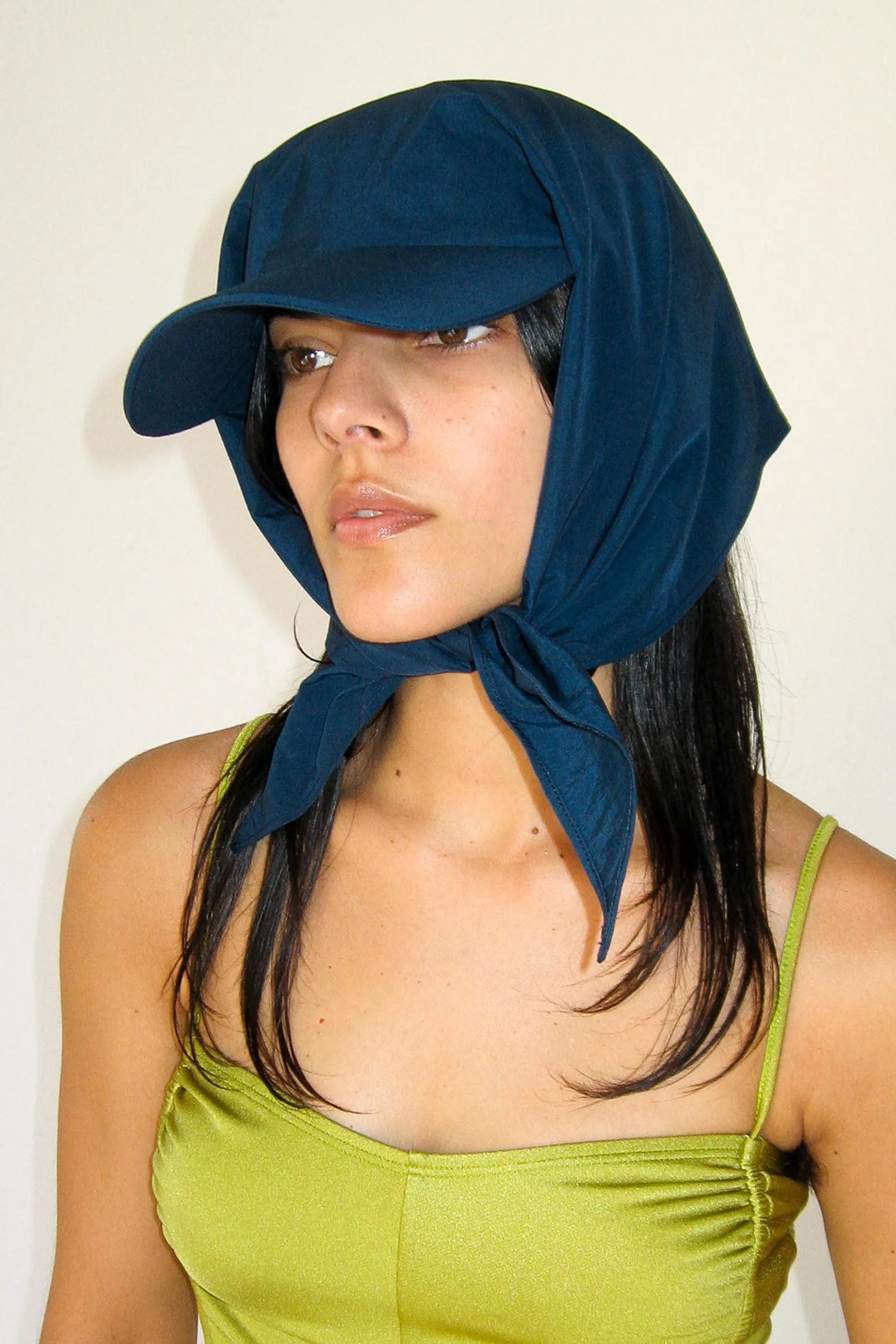Brimmed Swim Scarf in Midnight Taslan