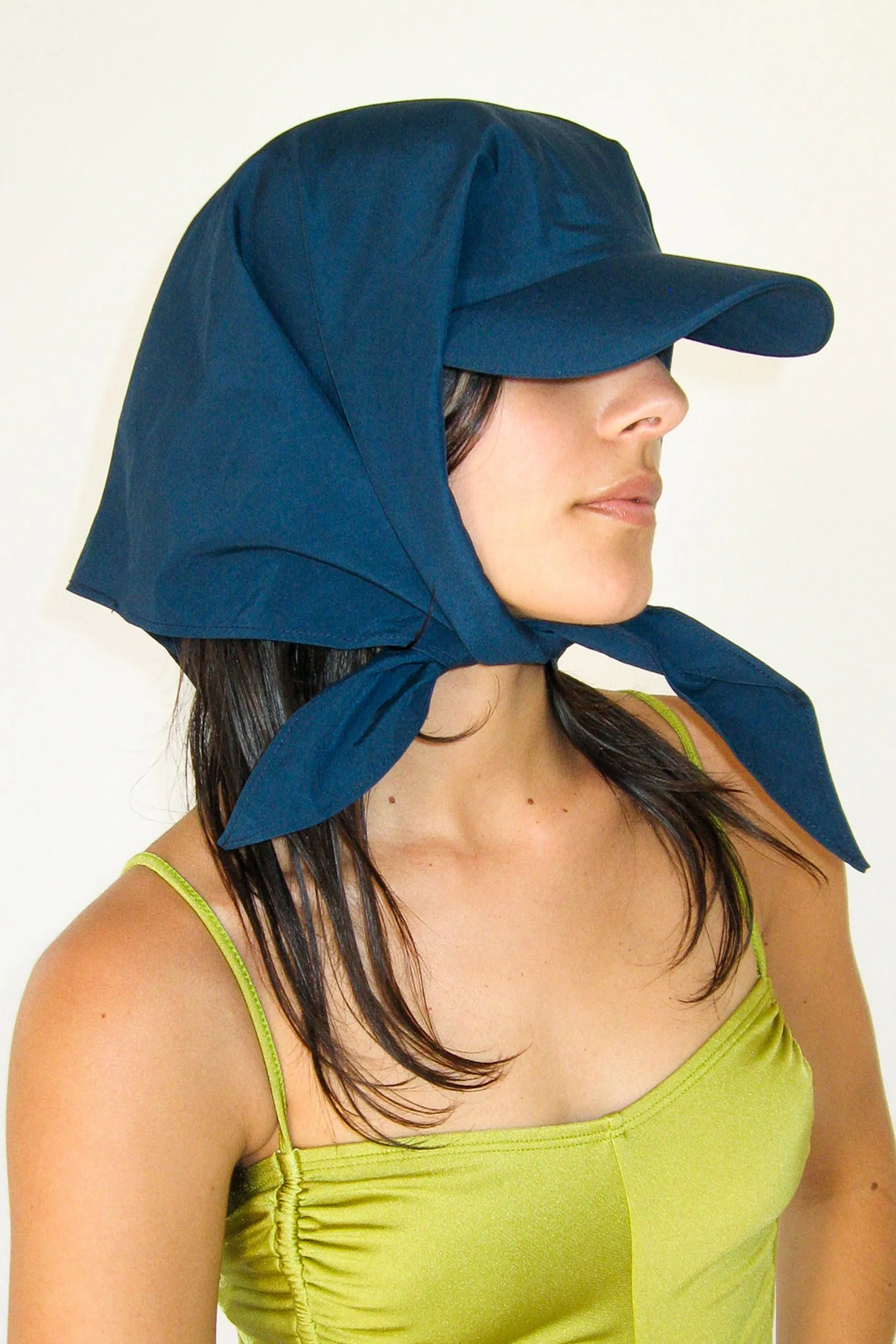 Brimmed Swim Scarf in Midnight Taslan