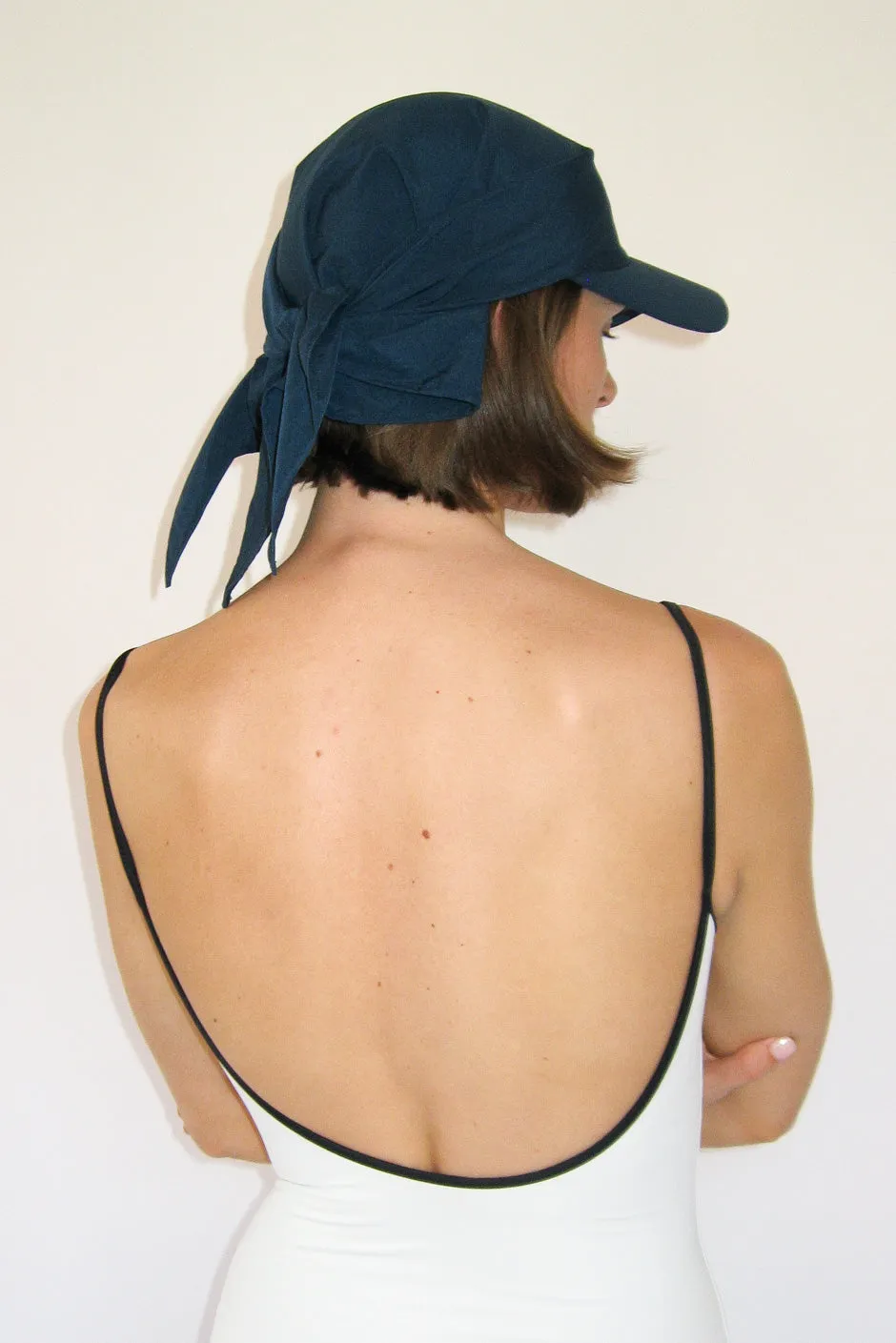 Brimmed Swim Scarf in Midnight Taslan
