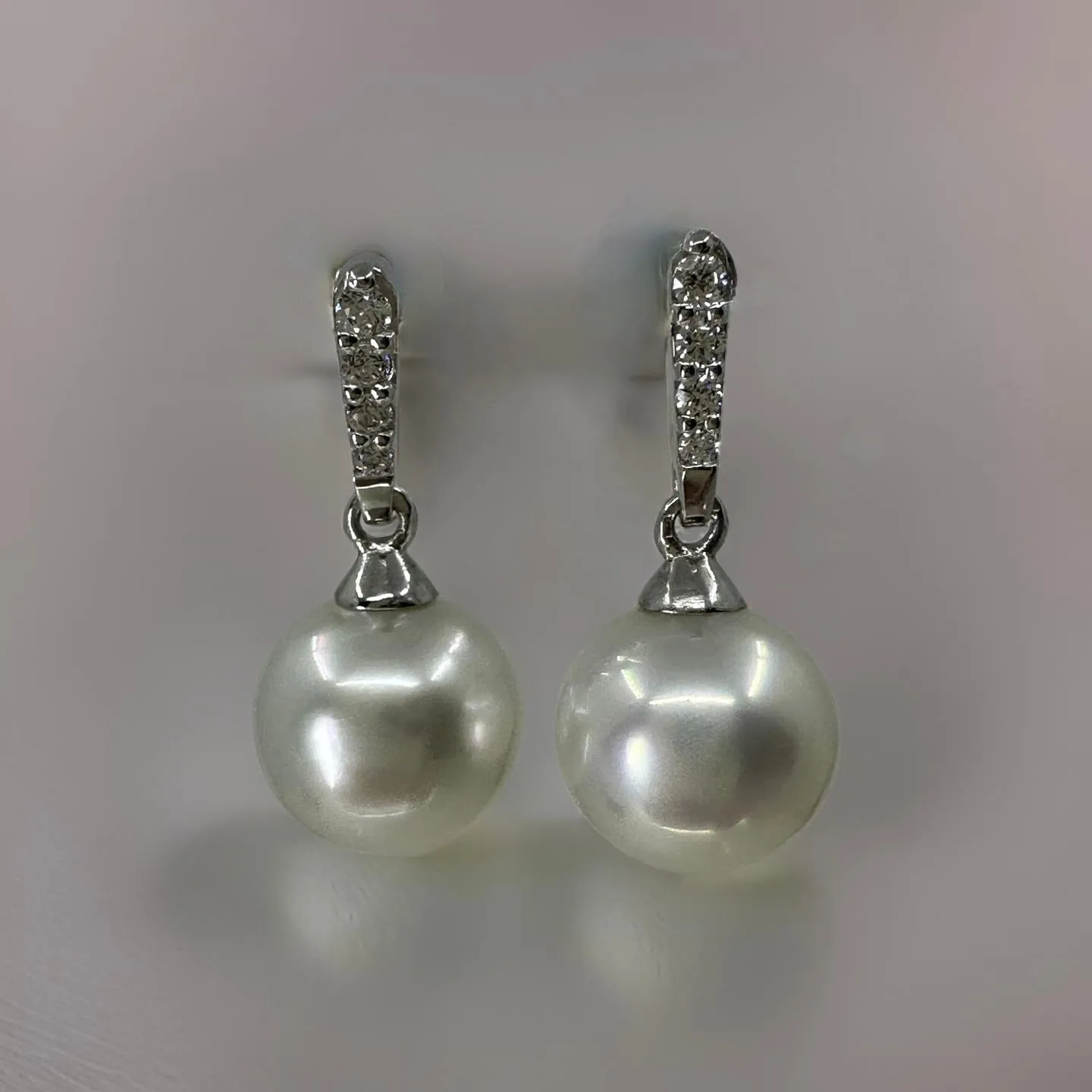Broome Pearl Silver Zirconia Drop Earrings