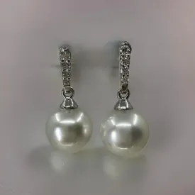 Broome Pearl Silver Zirconia Drop Earrings