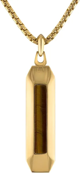 Bulova Jewelry Men's Marine Star Pendant Necklace with Rounded Box Chain
