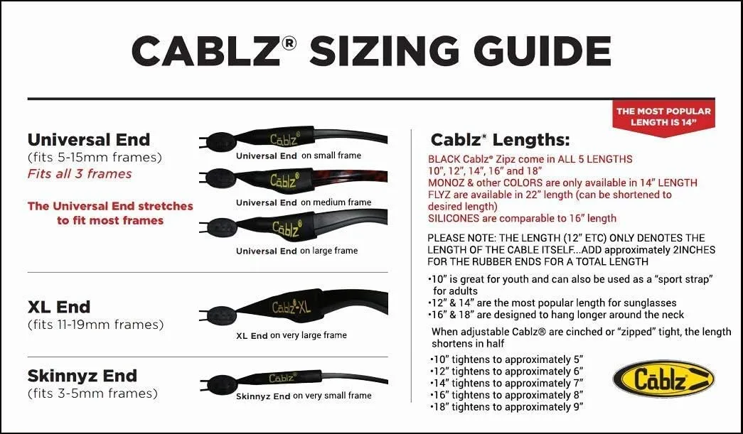 Cablz Original Eyewear Retainer | Stainless Cable Eyewear Retainer Strap
