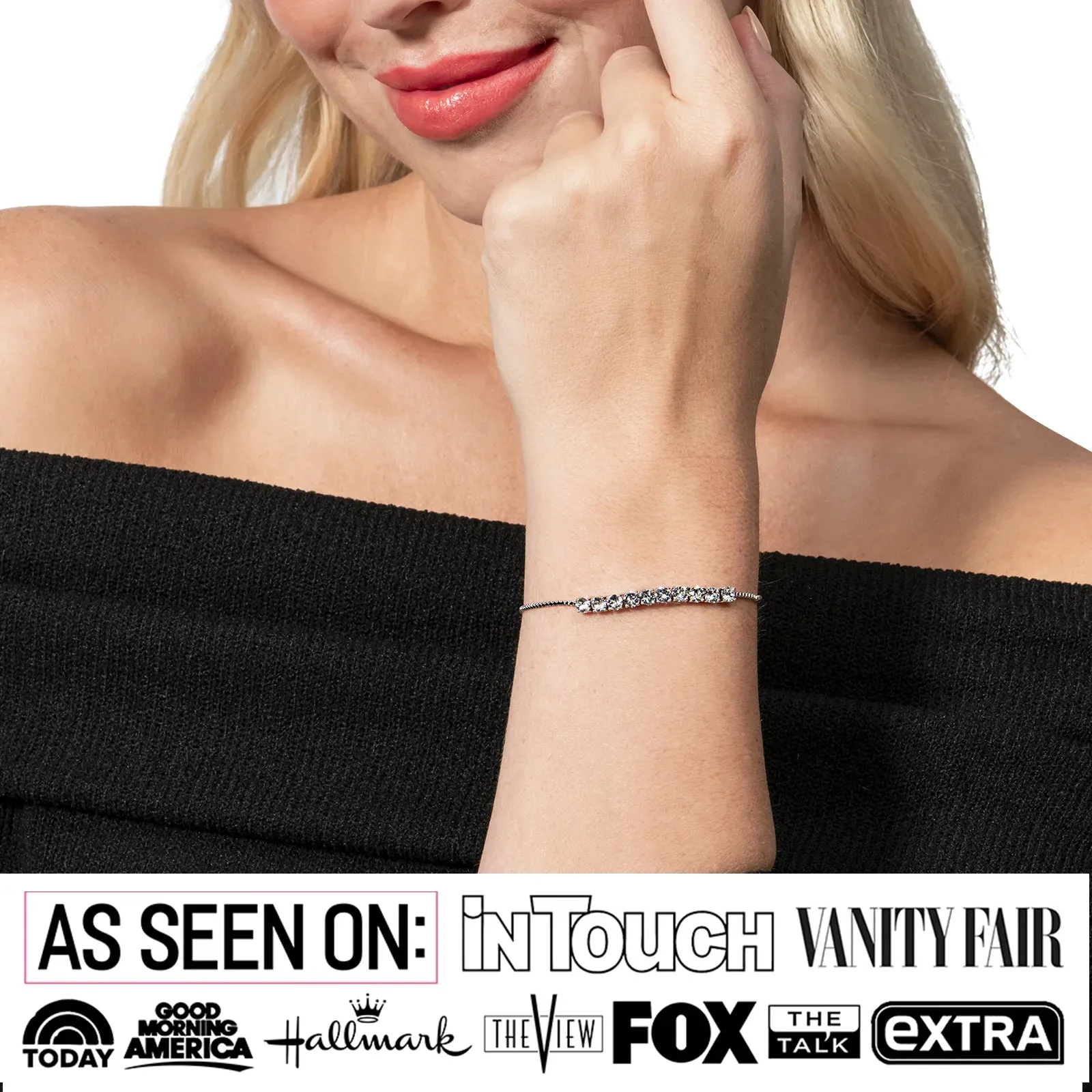 Cameron 18k White Gold Plated Bracelet with Swarovski Crystals