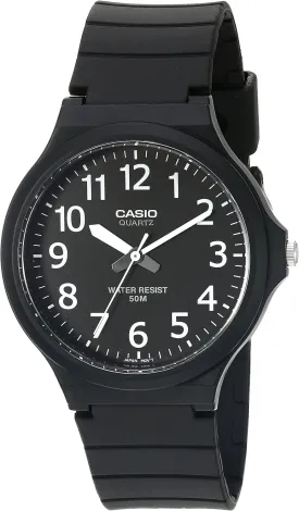 Casio MW240 Series | Mens Quartz Watch | 50M WR | Large Resin Case | Resin Glass | Resin Band | Large Arabic Numerals | Analog Watch | Easy to Read Display | 3 Year Battery
