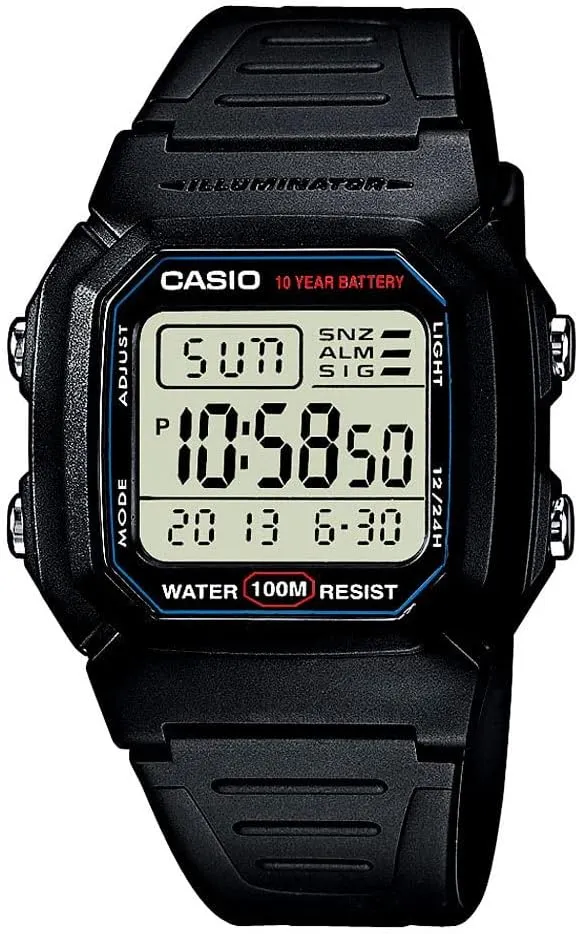 Casio W800HG Series | Mens Digital Watch | 100 Meter Water Resistance | Multi Function Alarm | 100 SEC Stopwatch | Auto Calendar | Countdown Timer | LED Light | Dual Time| 10 Year Battery