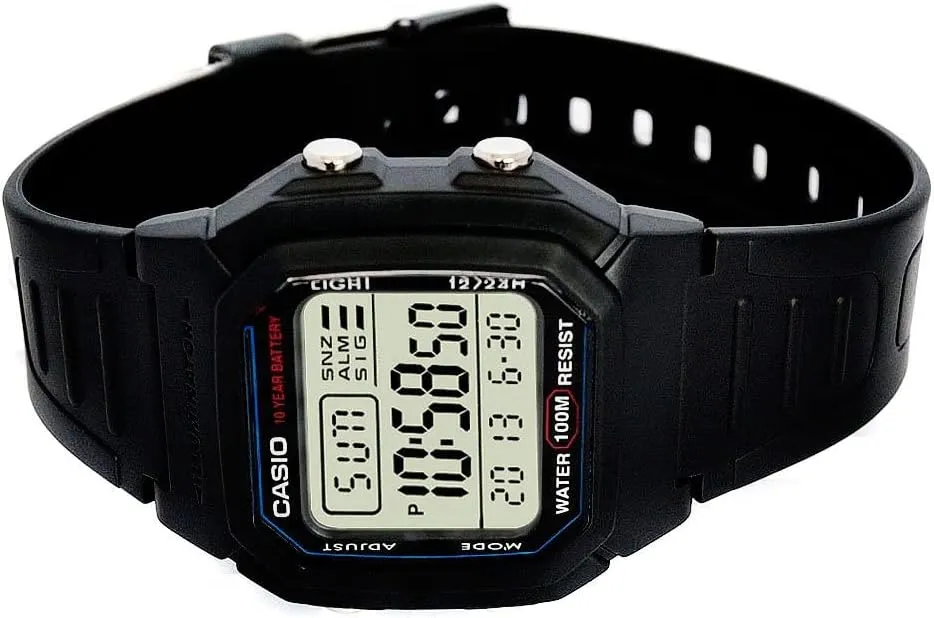 Casio W800HG Series | Mens Digital Watch | 100 Meter Water Resistance | Multi Function Alarm | 100 SEC Stopwatch | Auto Calendar | Countdown Timer | LED Light | Dual Time| 10 Year Battery