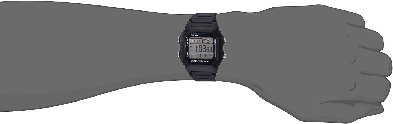 Casio W800HG Series | Mens Digital Watch | 100 Meter Water Resistance | Multi Function Alarm | 100 SEC Stopwatch | Auto Calendar | Countdown Timer | LED Light | Dual Time| 10 Year Battery