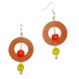 Circle Resin Earrings - Cinnamon