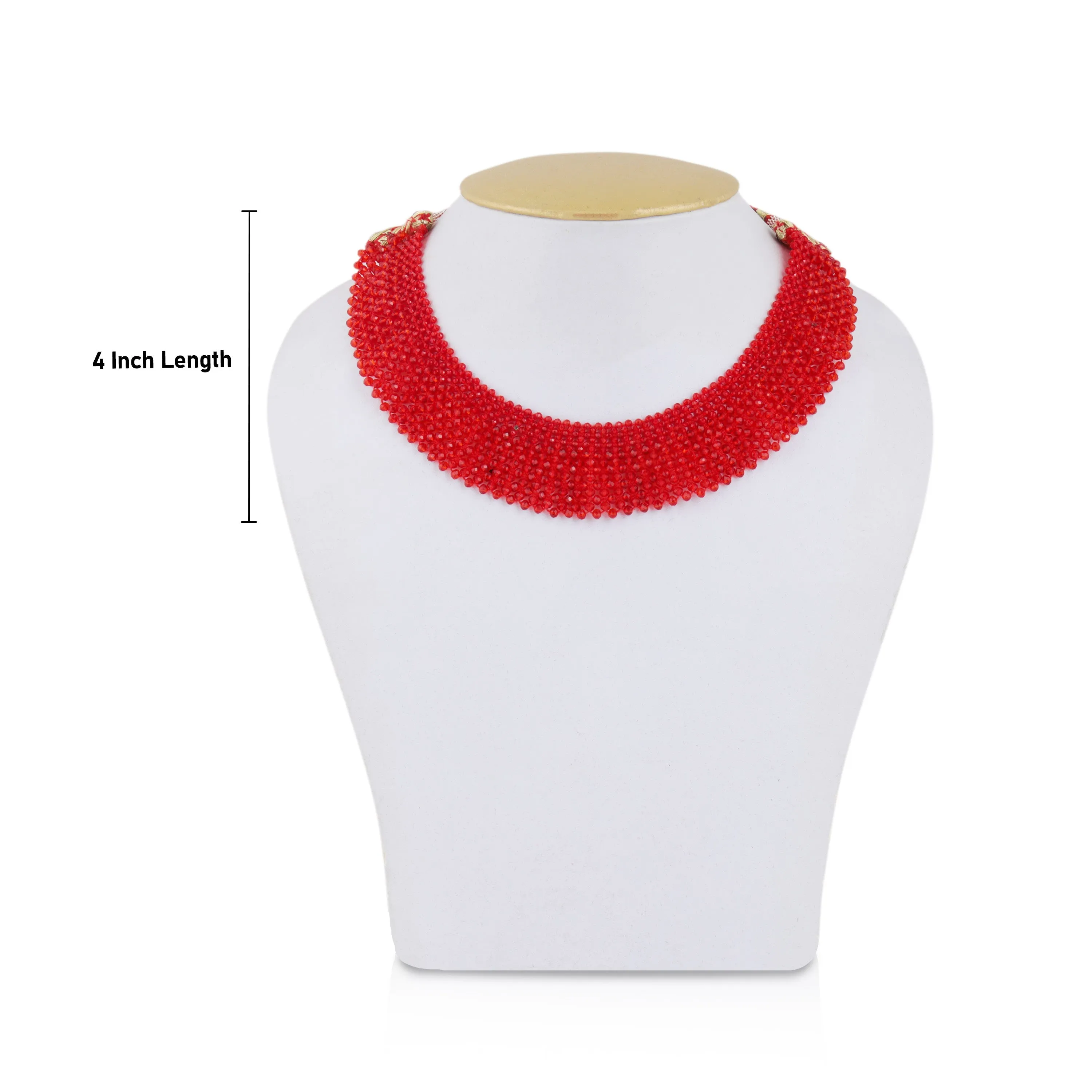 Crystal Necklace - 4 Inches | Crystal Jewellery/ Crystal Beaded Necklace for Women