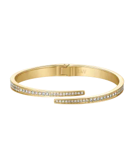 Crystal Pave Bangle - Gold | J1023B