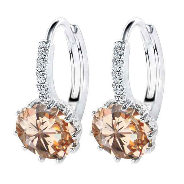 Cubic Zircon Stud Earrings