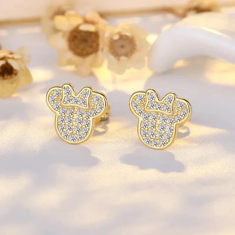 Cute cartoon Mickey zircon earrings female Mickey Mouse earrings Jewelry for Ladies Gift