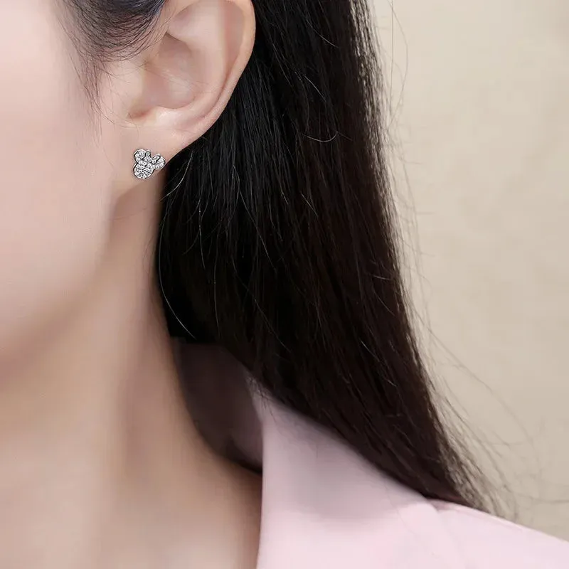Cute cartoon Mickey zircon earrings female Mickey Mouse earrings Jewelry for Ladies Gift