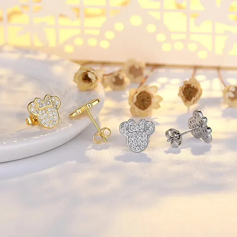 Cute cartoon Mickey zircon earrings female Mickey Mouse earrings Jewelry for Ladies Gift