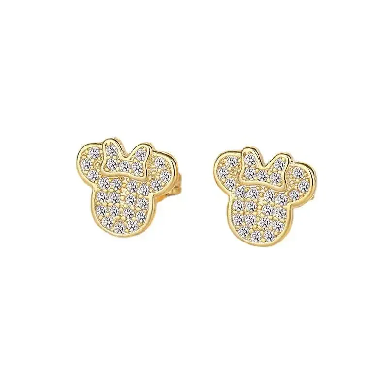 Cute cartoon Mickey zircon earrings female Mickey Mouse earrings Jewelry for Ladies Gift