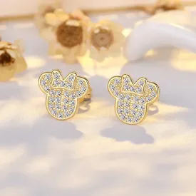 Cute cartoon Mickey zircon earrings female Mickey Mouse earrings Jewelry for Ladies Gift