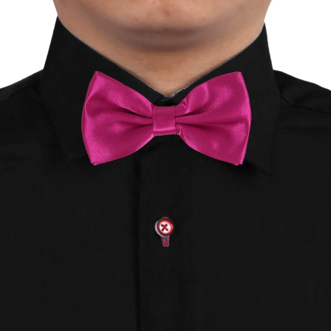 Dan Smith Silk Blend Bowties For Men 25.6"-Neck-Size Clip-On Adjustable Bundle Pre-Tied Bowties